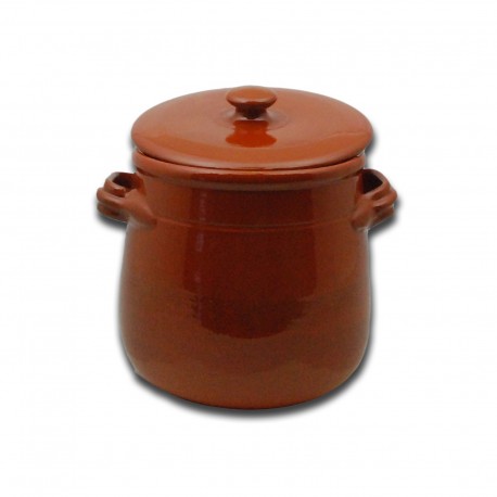 Pentola c/coperchio terracotta ø cm 15 - h cm 16