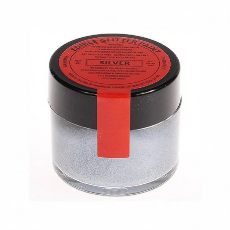 Silver perlescente - glitter alimentare in pasta - 20 gr