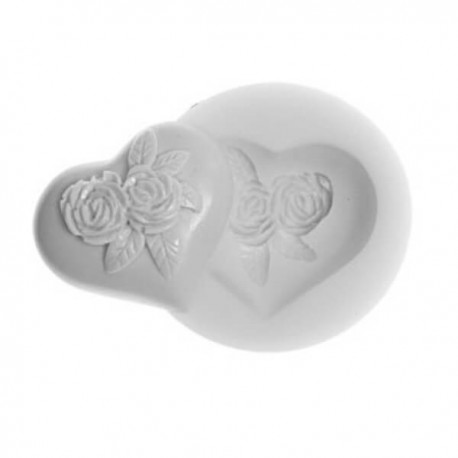 Dekoflex Cuore con rose - silicone moulds Hearts