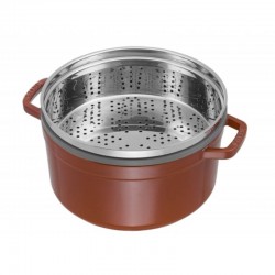 Cocotte cannella ø cm 26 set vapore - staub