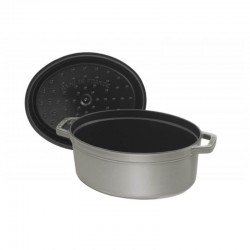 Cocotte ovale in ghisa smaltata grigio cm 27 - staub