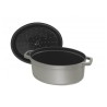 Cocotte ovale in ghisa smaltata grigio cm 27 - staub