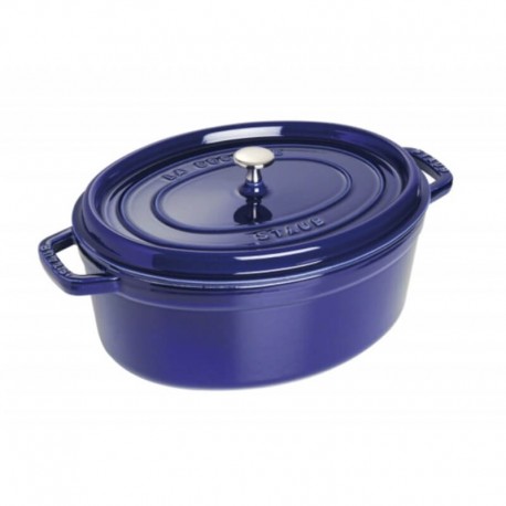 Cocotte ovale in ghisa smaltata blu cm 33 - staub