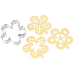 Tagliabiscotti fiore con 3 stencil per decorare