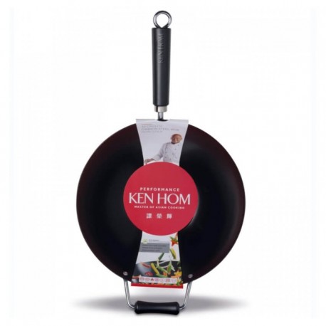 Wok in acciaio al carbonio antiaderente ø cm 32 Ken Hom