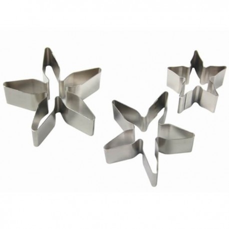 Stella di Natale Poinsettia set 3 pz - inox