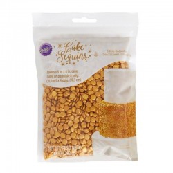 Cake sequins paillettes oro Wilton