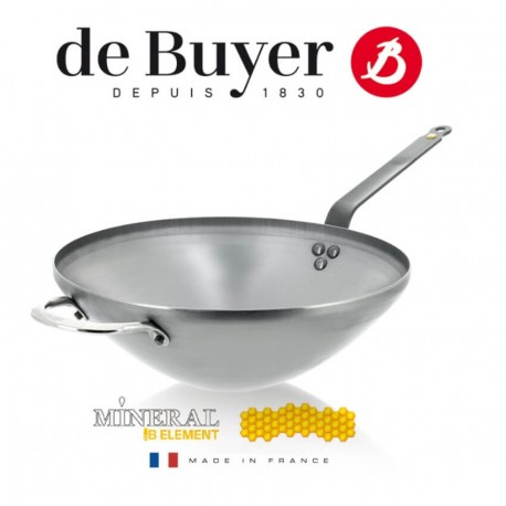 Wok mineral B element ø cm 32 De Buyer