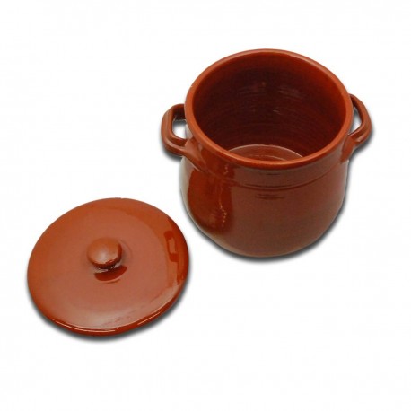 Pentola c/coperchio terracotta ø cm 13 - h cm 13