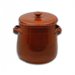 Pentola c/coperchio terracotta ø cm 16 - h cm 17