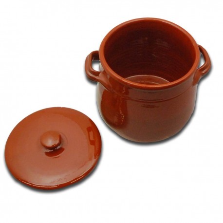 Pentola c/coperchio terracotta ø cm 16 - h cm 17