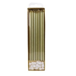 Candele lunghe sottili oro 16 pz PME