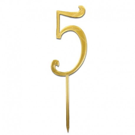 Numero 5 cake topper oro - cm 11