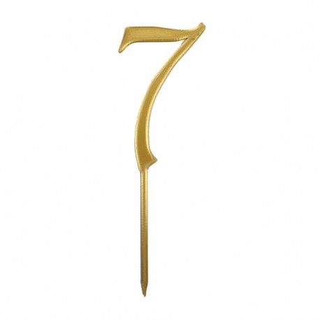 Numero 7 cake topper oro - cm 11