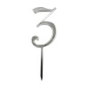 Numero 3 cake topper argento - cm 11