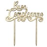 Buon Compleanno cake topper oro in legno