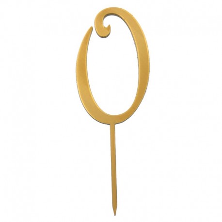 Numero 0 cake topper oro - cm 11