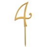 Numero 4 cake topper oro - cm 11