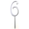 Numero 6 cake topper argento - cm 11