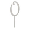 Numero 0 cake topper argento - cm 11