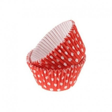 Pirottini in cartoncino da forno red polka dots ø cm 5 - 24 pz