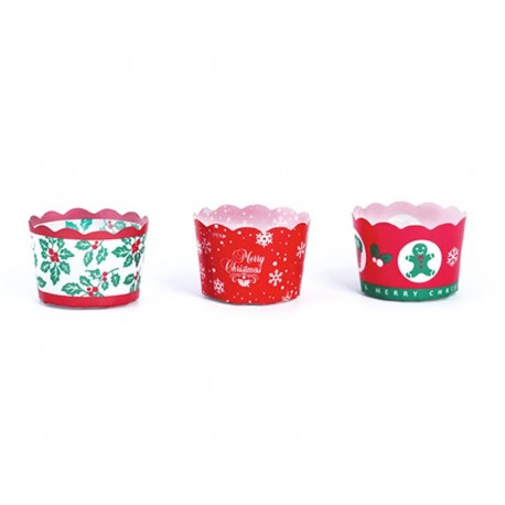 Cupcake mini Xmas mix ø cm 4 h cm 4 x cottura - 15 pz assortiti