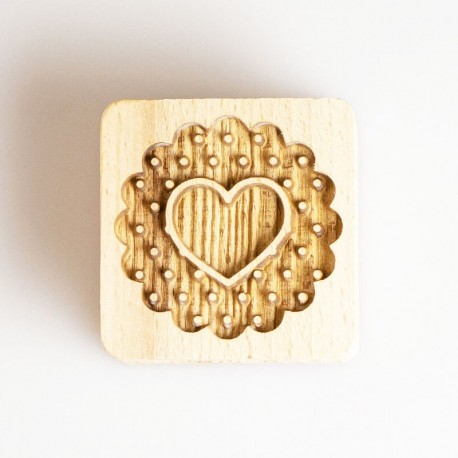 Cuore timbro in legno per biscotti