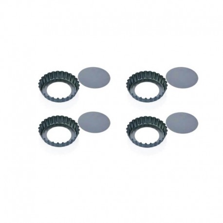 Crostatina ø 10 cm fondo sollevabile - set 4 pz