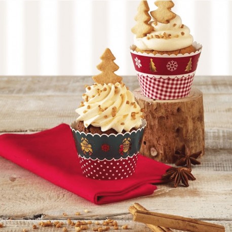 Cupcake wrappers Xmas 6 pz + 6 pz