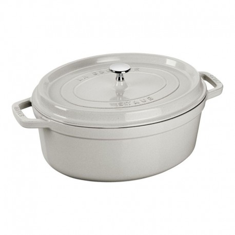 Cocotte ovale in ghisa smaltata tartufo bianco cm 29 - staub