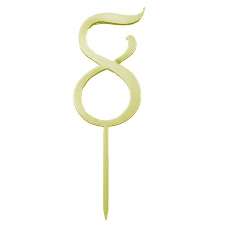 Numero 8 cake topper oro - cm 11