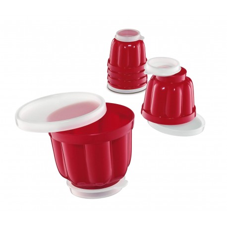 Set 6 forme per budino ml 150 - rosso