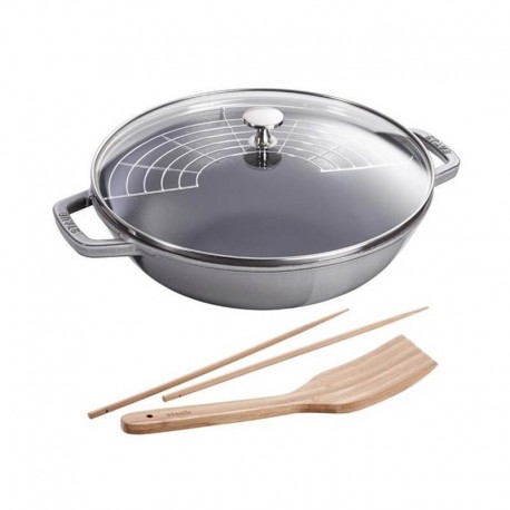 Wok ghisa smaltata grafite ø cm 30 staub