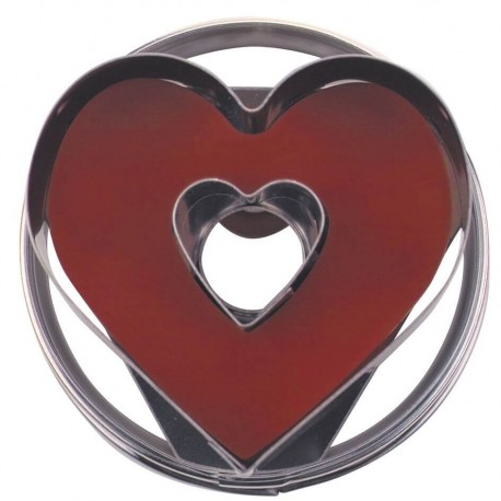 Forma Cuore+foro a cuore c/estrattore ø cm 5 inox