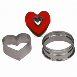 Forma Cuore+foro a cuore c/estrattore ø cm 5 inox