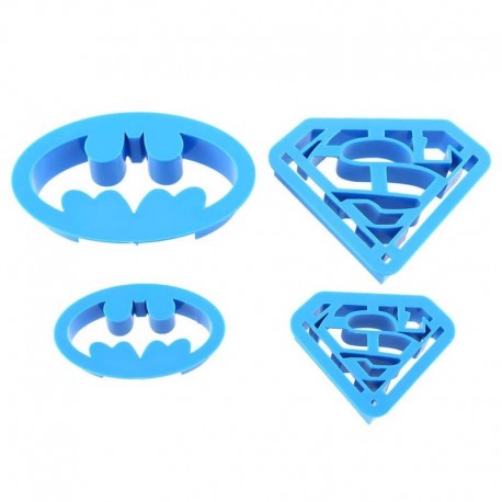 Superman e Batman logo tagliapasta set 4 pz