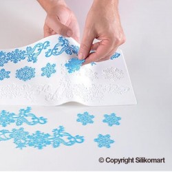 Tappeto Tricot Decor snowflakes mm 400 x 200 - Silikomart